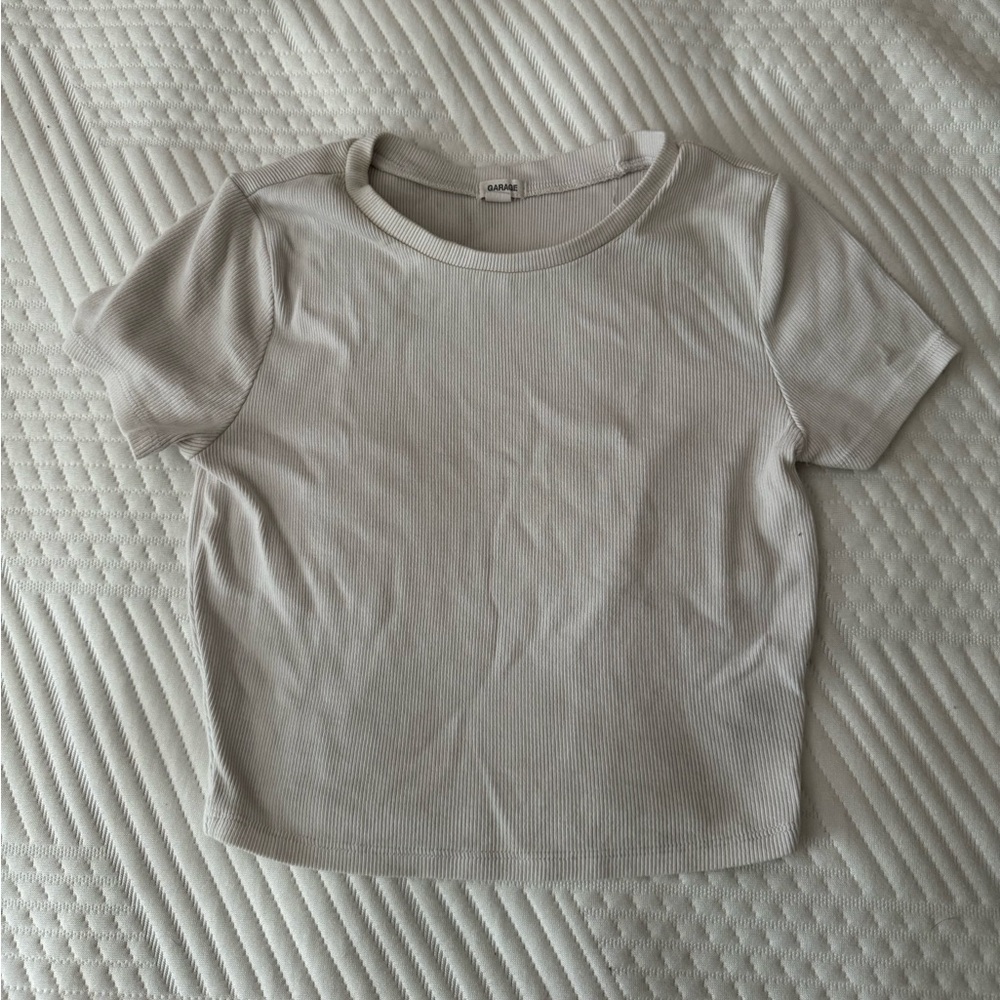 White Cropped Tee